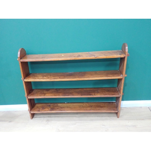 327 - An oak open Bookcase with pegged joints 4ft 4in W x 3ft 6in H