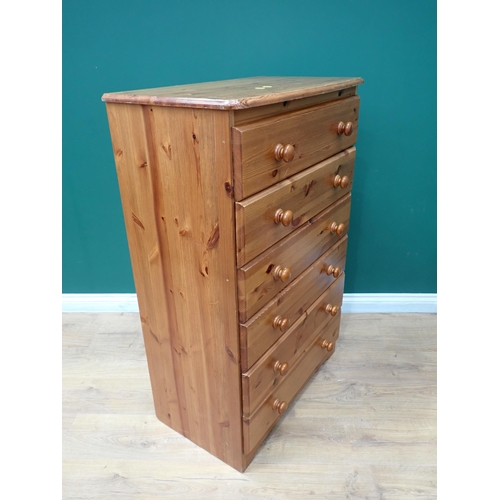 374 - A modern pine Chest of six drawers