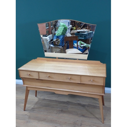 379 - An Alfred Cox mid-century teak Chest of five drawers 3ft 9in H x 2ft 10in W and Dressing Table fitte... 