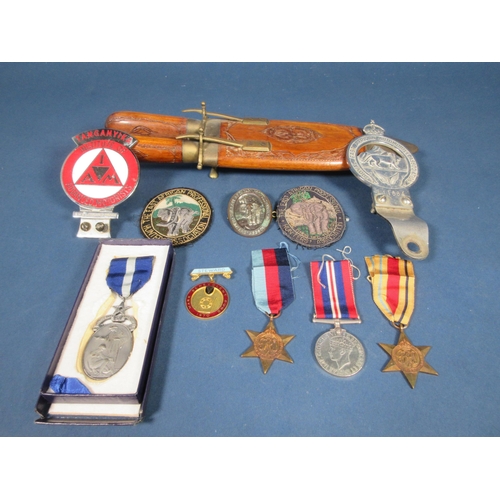 396 - The 1939-45 Star, The African Star, Service Medal, Mark Benevolent Fund and Aegros Sanat Humanitas M... 