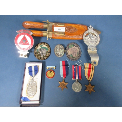 396 - The 1939-45 Star, The African Star, Service Medal, Mark Benevolent Fund and Aegros Sanat Humanitas M... 