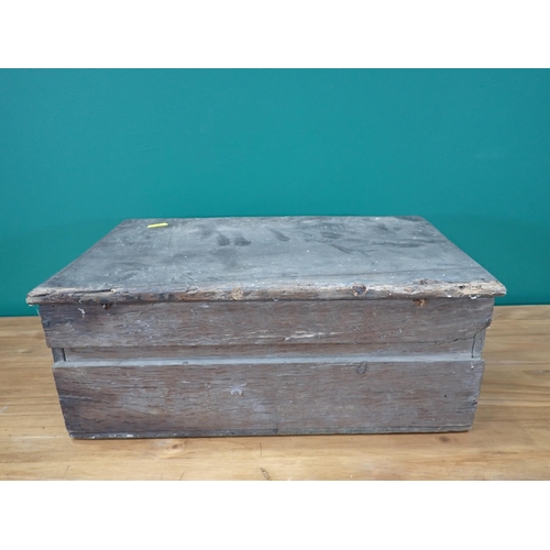 403 - An 18th Century oak Church Box 14in x 7in