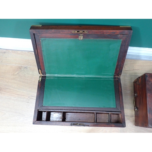 408 - Three 19th Century mahogany and brass bound Writing Boxes A/F