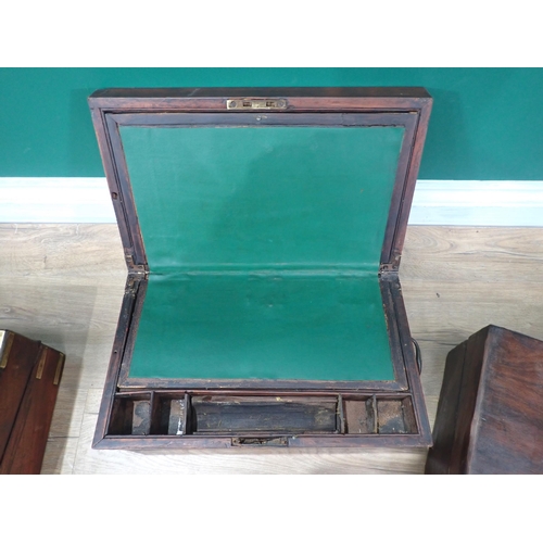 408 - Three 19th Century mahogany and brass bound Writing Boxes A/F