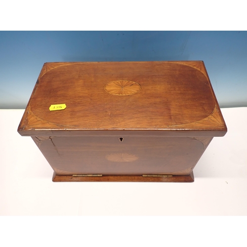 420 - An Edwardian mahogany and inlaid Desk Stand with folding green leather inset writing surface and fit... 