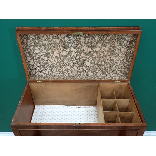 464 - A 19th Century mahogany Cabinet with hinged cover above a pair of cupboard doors, 2ft 9in W