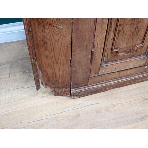 47 - A 19th Century pine barrel back Corner Cupboard fitted two pairs of moulded panelled doors 6ft 8in H... 