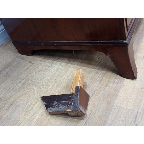 51 - A 19th Century mahogany Bureau with fall front enclosing satinwood cupboards and pigeon holes above ... 