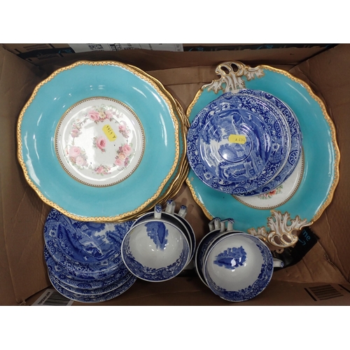 540 - Two boxes of assorted Ceramics including Spode Italian part Tea Service, rose decorated part Dessert... 