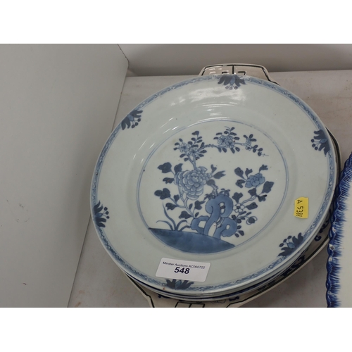 548 - *******GLASS DISHES NOT IN THIS LOT*******
Three 19th Century pearlware Meat Plates, two Plates A/F,... 