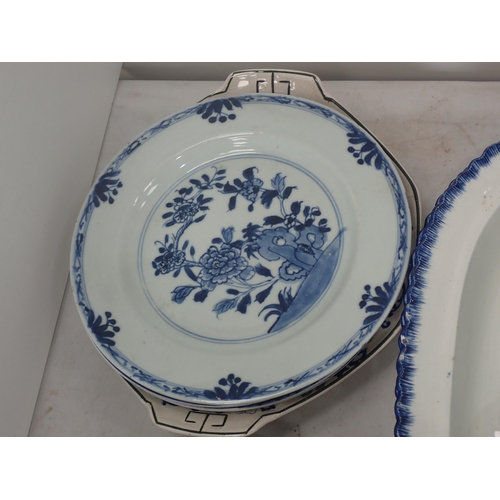 548 - *******GLASS DISHES NOT IN THIS LOT*******
Three 19th Century pearlware Meat Plates, two Plates A/F,... 