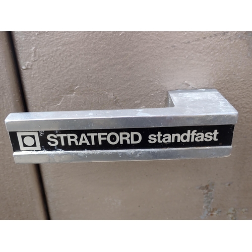 613 - A Stratford Standfast Safe with key, 1ft 11in H x 1ft 5in W x 1ft 5in deep