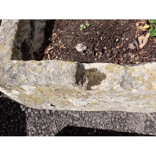 624 - An antique stone D-end Trough