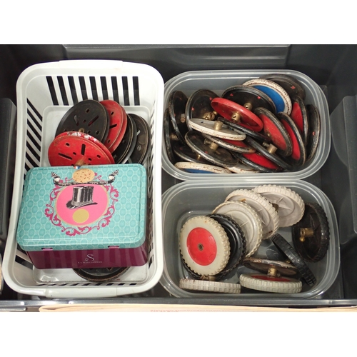 704 - A plastic case and filing drawers containing a quantity of Meccano pieces