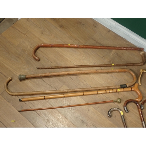 744 - A quantity of walking sticks, shooting Sticks etc