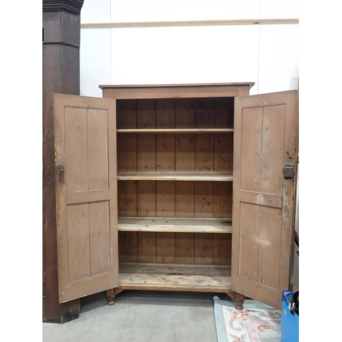 820 - A Victorian stained and grained pine two door Cupboard fitted shelves 5ft 3in H x 3ft 6in W