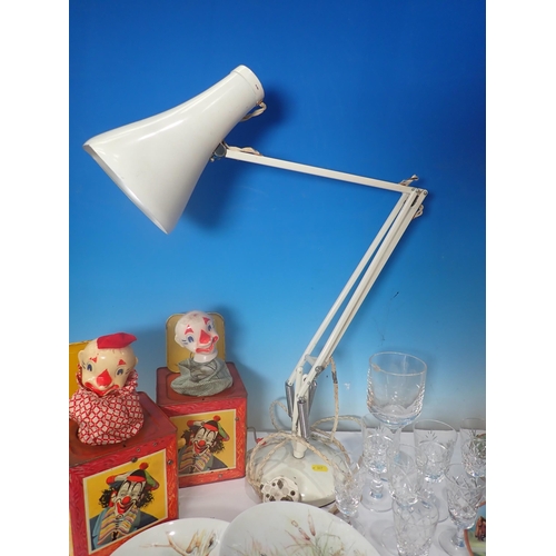 837 - Two Mettoy Jack-in-the-box Toys, an Herbert Terry Anglepoise Lamp (failed PAT) and a quantity of Gla... 