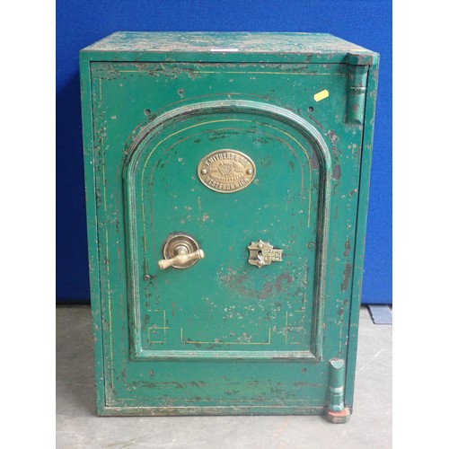 832 - A T. Withers & Son cast iron Safe with key 2ft 4in H x 1ft 8in W