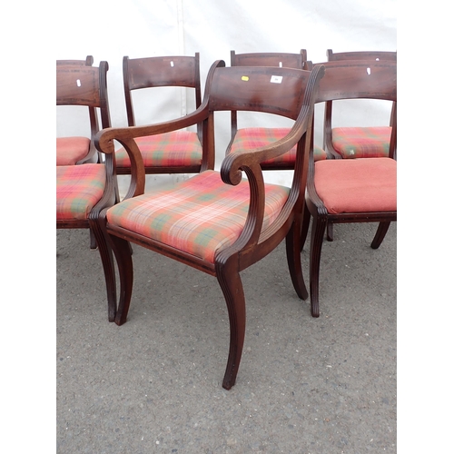 384 - A set of seven 19th Century mahogany bar-back Dining Chairs