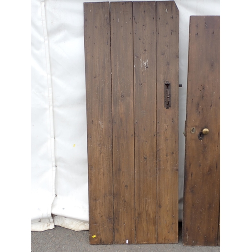 818 - An early oak Door and three other antique Doors