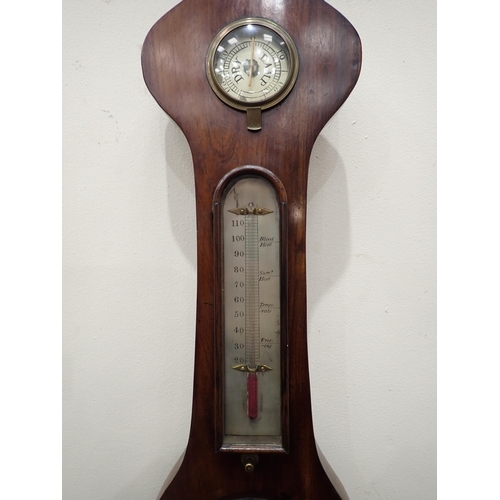 822 - A 19th Century rosewood cased banjo Barometer by Mapson, Tetbury