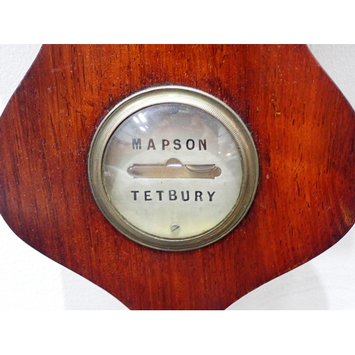 822 - A 19th Century rosewood cased banjo Barometer by Mapson, Tetbury