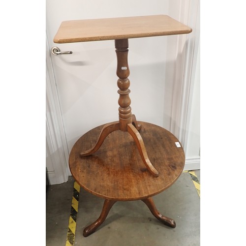 752 - A mahogany Tripod Table 2ft 2in Dia, and another with oblong top 1ft 9in x 1ft 7in