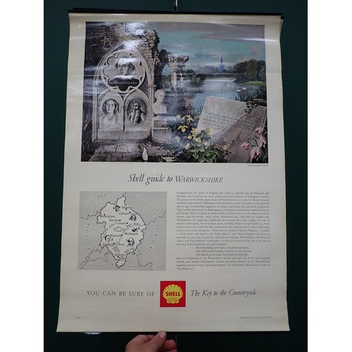 54 - Five Shell Guide Posters including Cambridgeshire, Warwickshire, Cardiganshire, Westmorland and Surr... 