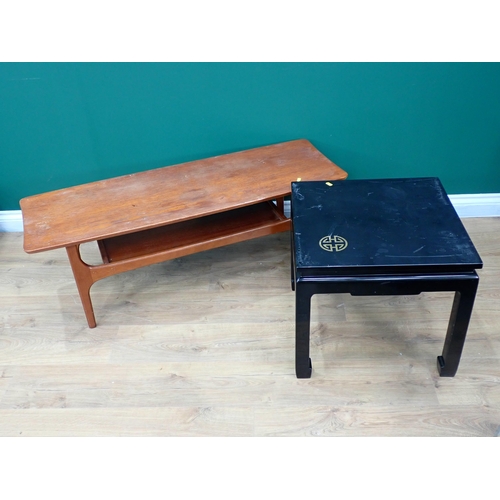 57 - A Chinese lacquered Coffee Table and a 1960's teak Coffee Table