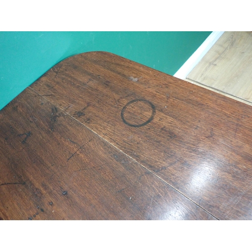 517A - A mahogany dropleaf Table with squared supports