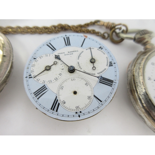 100 - A Pocket Watch by John Barrel Locle with circular dial and three subsidiary dials, A/F, two other Po... 