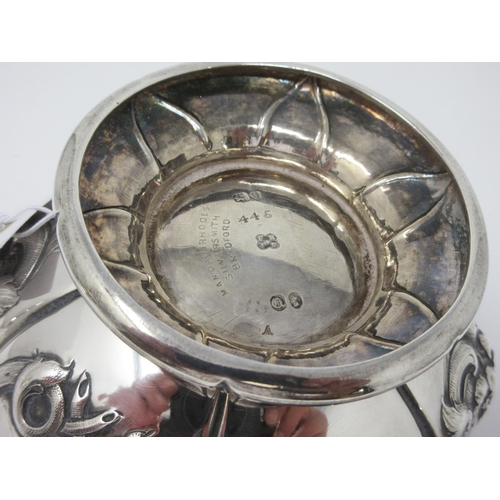 114 - A Victorian silver shaped circular Sugar Bowl with floral embossing and vacant cartouches, London 18... 