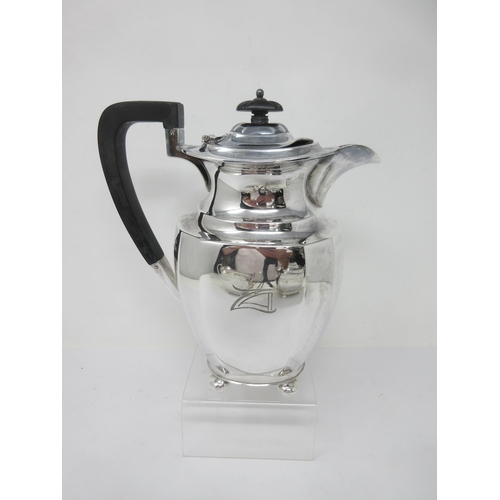 144 - An Edward VIII silver four-piece Tea Service, initial Z, raised on ball feet, Sheffield 1936, 1,957g... 