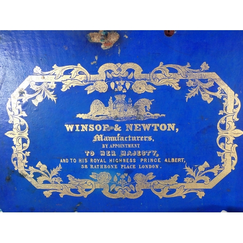 217 - A Winsor and Newton wooden Artists Paint Box