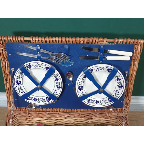 22 - An Optima wicker Picnic Hamper with contents