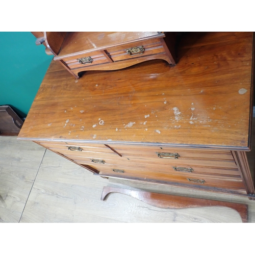 242 - A Victorian walnut Dressing Chest fitted two short and two long drawers 5ft 6in H x 3ft 6in W