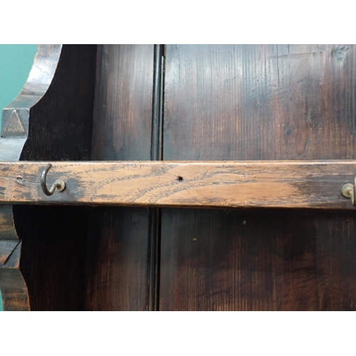 26 - An 18th Century and later oak pot board Dresser and rack fitted two frieze drawers 7ft 3in H x 4ft 3... 