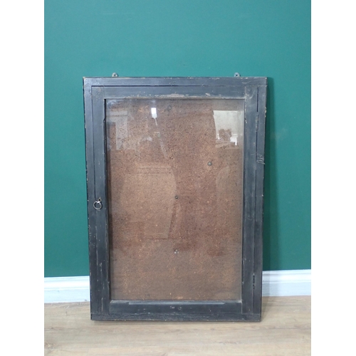 264 - A stained pine and glazed Wall Cabinet 2ft 11in H x 2ft 1in W