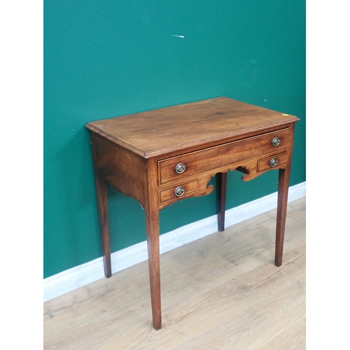 272 - A George III mahogany Lowboy fitted three drawers mounted on square cut supports 2ft 7in W x 2ft 6in... 