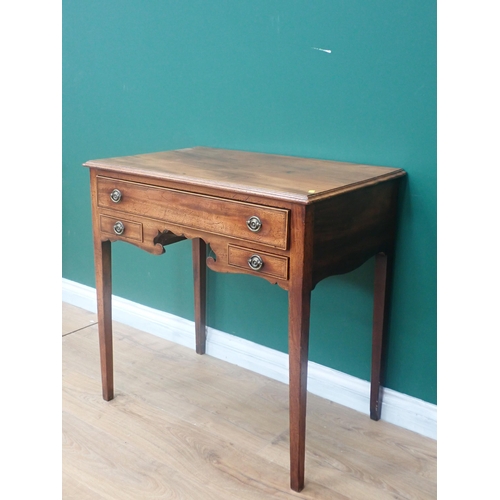 272 - A George III mahogany Lowboy fitted three drawers mounted on square cut supports 2ft 7in W x 2ft 6in... 