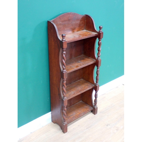 278 - An oak open Bookcase with twisted columns 3ft 3in H x 1ft 4in W