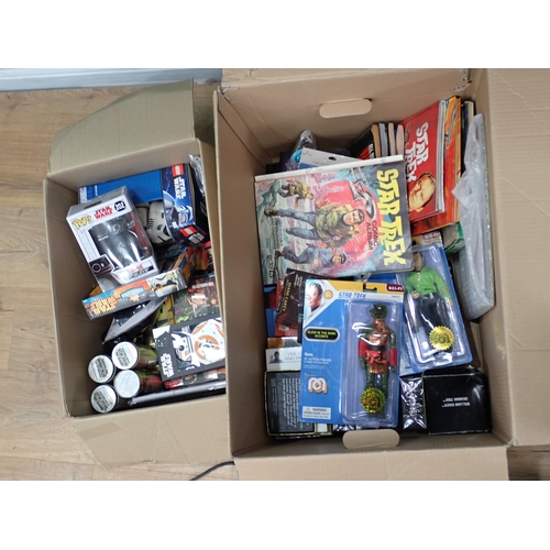 283 - Two boxes of Star Wars and Star Trek Figures, Models and Magazines