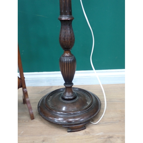 303 - An Edwardian crossbanded Pot Cupboard with squared tapering supports, a nest of three yew wood Table... 