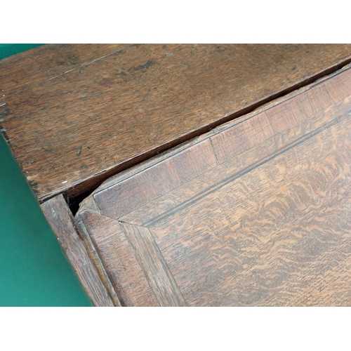 307 - An 18th Century oak Bureau with fitted interior above short and long drawers, 3ft 7in W A/F