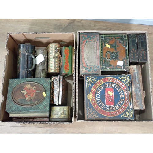 320 - A quantity of decorative Tins including Huntley and Palmer Biscuit Tins