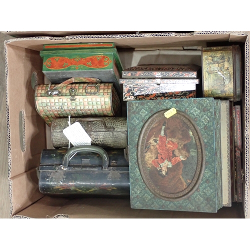 320 - A quantity of decorative Tins including Huntley and Palmer Biscuit Tins