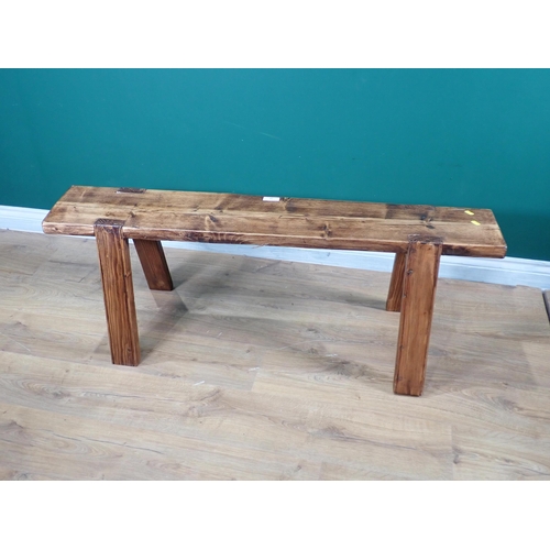 34 - A rustic pine Bench 4ft x 1ft 6in