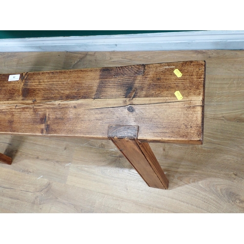 34 - A rustic pine Bench 4ft x 1ft 6in