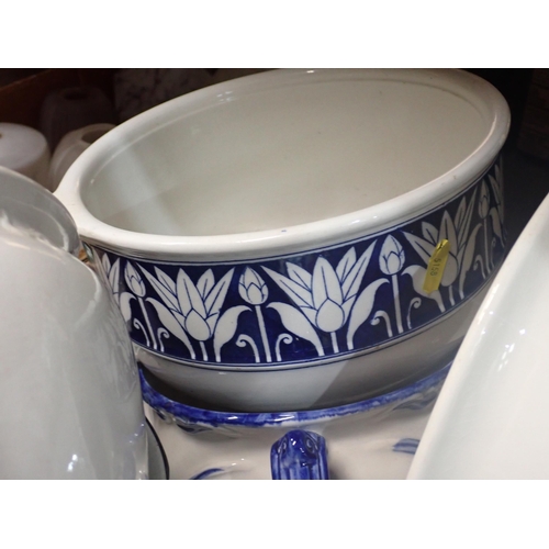 359 - A quantity of mostly blue and white Chamber Pots, some A/F