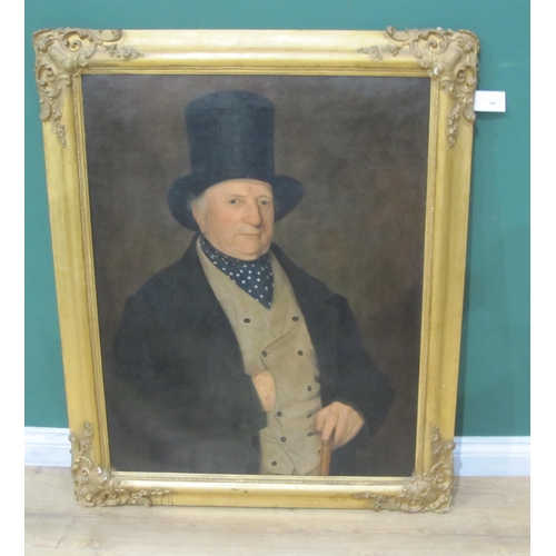 404 - ENGLISH SCHOOL, circa 1830. Portrait of a Gentleman, half-length, wearing a dark coat, waistcoat and... 